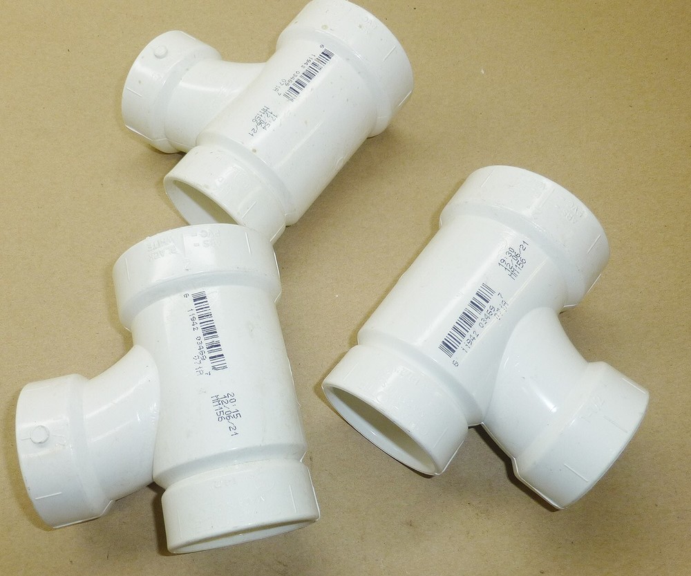 Lot of 3 – 2″ x 1-1/2 Y Wye PVC Fitting Schedule 40 Fitting – Slip x Slip x Slip