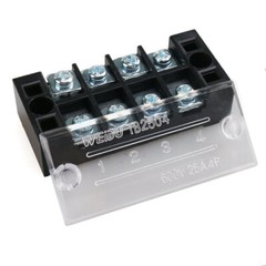 25A 5Sets Dual Row 4 Positions Screw Terminal Electric Barrier Strip Block 600V