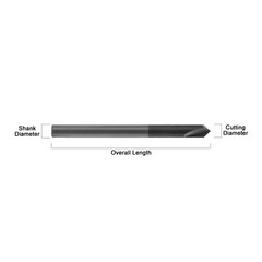 10PCS 90 Degree 2 flute 1/8″ x 1-1/2″ Solid Carbide Chamfer Mills – AlTiN Coated