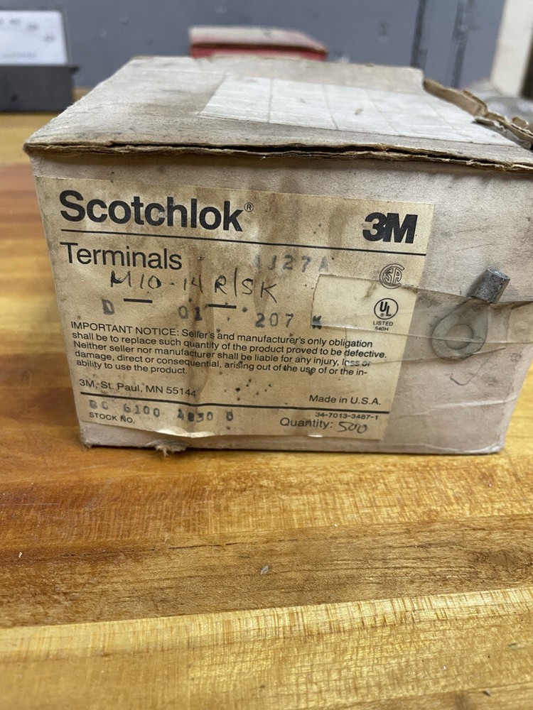 BOX OF 500 3M SCOTCHLOK M10-14R/SK RING TONGUE NON INSULATED BRAZED SEAM B83
