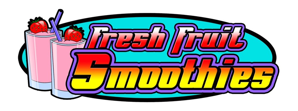 SMOOTHIES Concession Decal drink fruit smoothie sign cart trailer sticker
