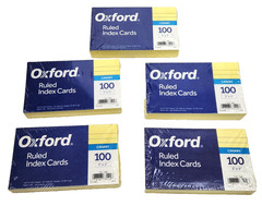500 Cards – Oxford Ruled Index Cards 3″ x 5″ Canary 7321CAN (100 per pack)