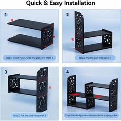 Elegant Black PVC Shelves for Desk – Adjustable & Stylish Organizer for Any Room