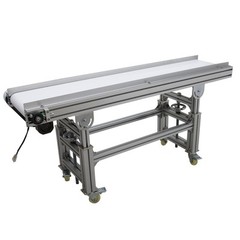 110V 59″L×7.9″W Electric Commercial PVC Belt Conveyor Aluminum Body 120W 66Lbs