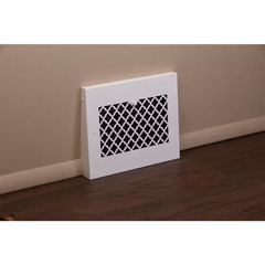 Tuscan 15 In. X 12 In. Steel Gravity Baseboard Floor Register, White/Powder Coat