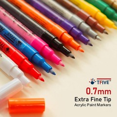 6 White & 6 Black Acrylic Paint Pens, Extra Fine Paint Markers – 0.7mm Extra