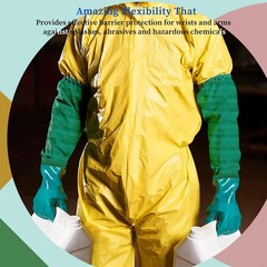 Extra Long 26 Rubber Pond Gloves Chemical Resistant Gloves PVC Reusable