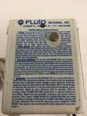 Fluid Metering FMI Micro II-Petter Low Flow Meter Pump 110V, 60Hz, WORKING