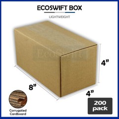 200 8x4x4 EcoSwift Cardboard Packing Moving Shipping Boxes Corrugated Box Carton