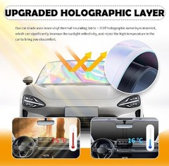 57.09×31.5 Inch Collapsible Car Windshield Sun Shade in 210T Titanium Silver Clo