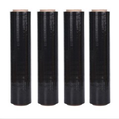 4 Rolls 18″ x 1000′ Pallet Wrap Stretch Film Hand Shrink Wrap Black 1000FT NEW