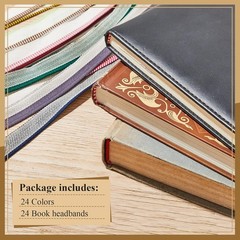 Durable Cotton Book End Bands – 24 Colorful Cuttable Bookbinding Supplies