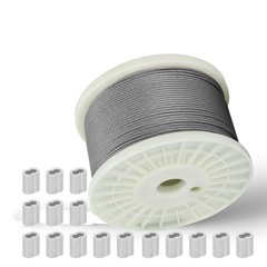 3/32 in Stainless Steel Cable Wire Rope 1000ft, 7×7 Strands Stainless Steel A…