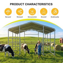 13x20ft Heavy Duty Livestock Shelter, Galvanized Steel for Cattle & Horses NEW