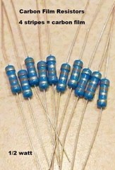 1/2Watt BLUE Carbon Film Resistors 5% You get 10 resistors -you pick the Value