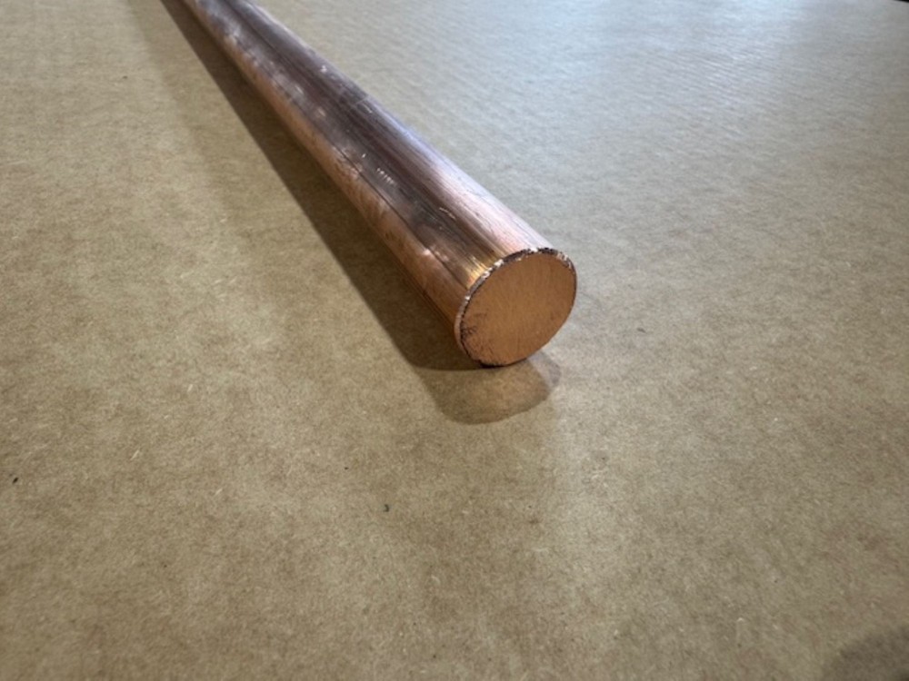 1″ Diameter Copper Rod x 24 Inches Long