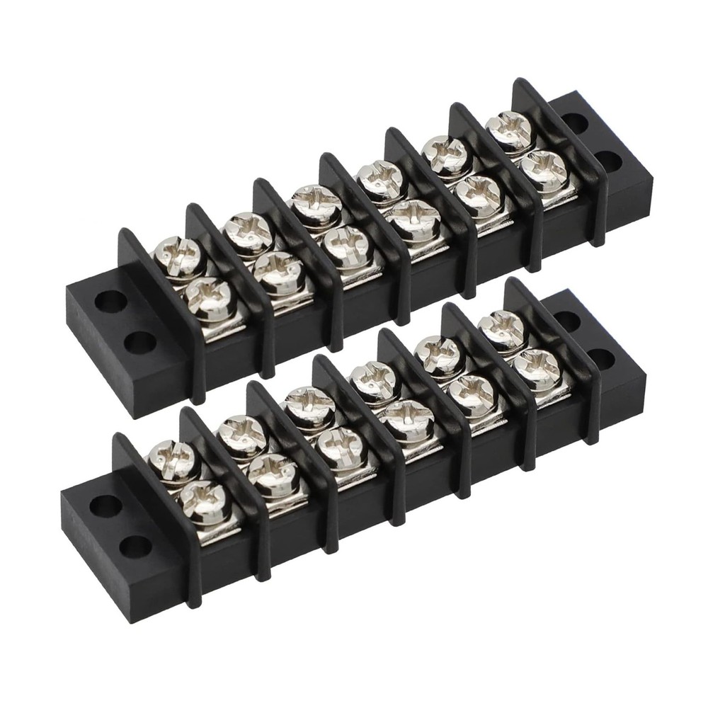 6 Circuit Double Screw Terminal Junction Block 300V/20A, Row Barrier Strip (2-Pa