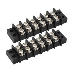 6 Circuit Double Screw Terminal Junction Block 300V/20A, Row Barrier Strip (2-Pa