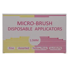 House Brand Dentistry 101318 Micro-Brush Applicators Fine Yellow & Pink 4 x 100P