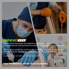 TREEGO 10 Mil Nitrile Gloves XL – Heavy Duty Orange Gloves with Double Diamon…