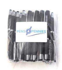 30 Misprint FLASHLIGHT Pens RETRACTABLE Twist Click Stylus Tip Pen Lot BLACK INK