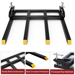 2500LBS 42″ Clamp on Heavy Debris Fork for Tractor Skid Steer Buckets Steel