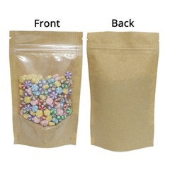 Many Sizes for Clear Front Kraft Paper Back Mylar Stand Up Zip lock Bag M34