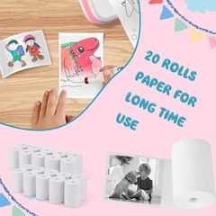20 Rolls Kids Instant Print Paper Refill Digital Film 2.2Inchx20Ft