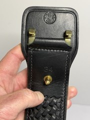 Vintage Smith & Wesson Black Leather Basketweave Duty Belt Size 34 / 42″ Inches
