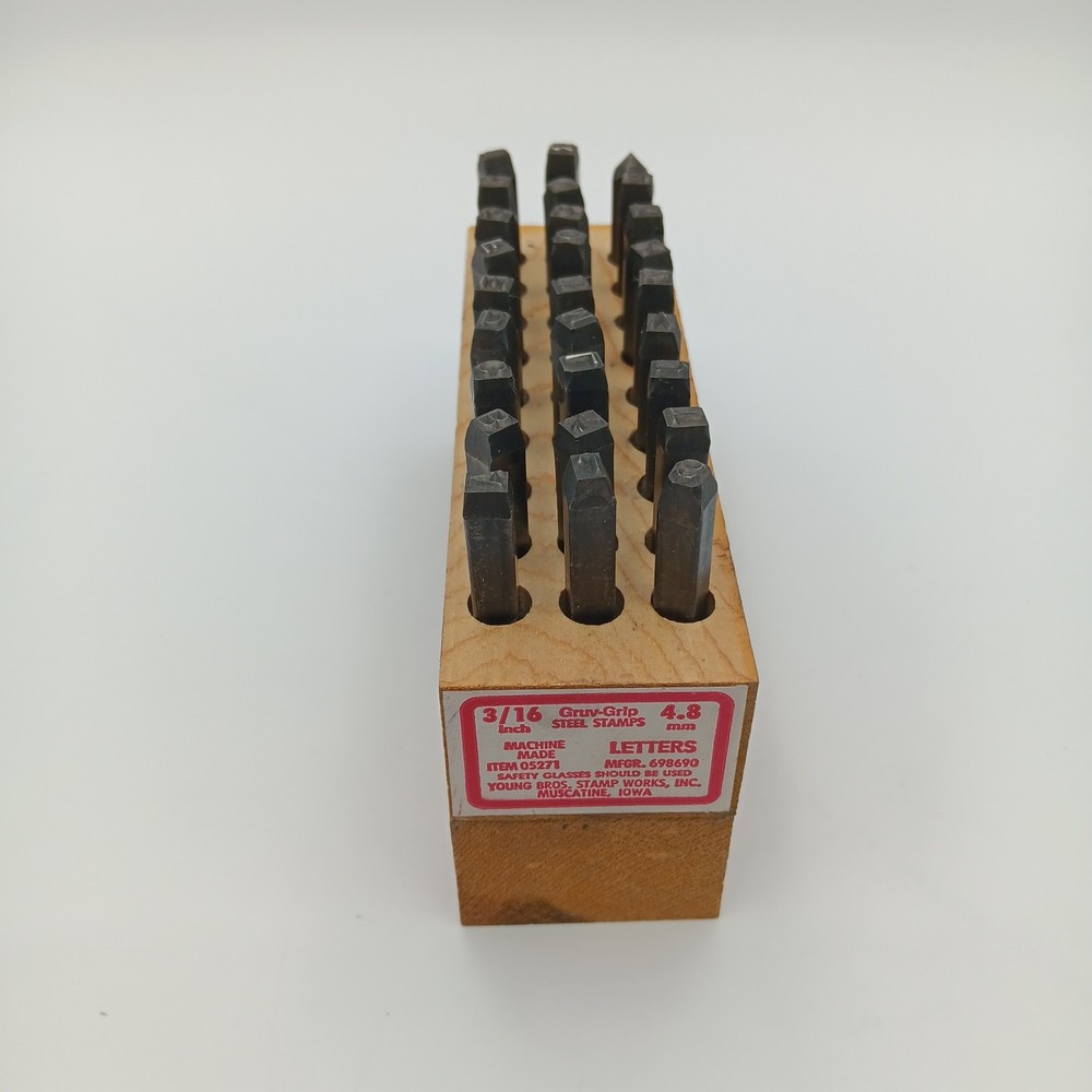 Young Bros Stamp Works 3/16” 4.8mm Steel Die Punch Stamp Letters Set
