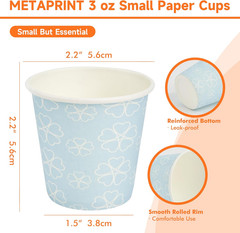 100 Pack 3 oz Bathroom Cups, Disposable Paper Cups with Rolled Rim, Small Paper