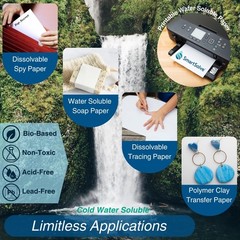 3pt Water Soluble Paper Dissolves in Water Biodegradable Letter 8.5×11″ 10 Pack