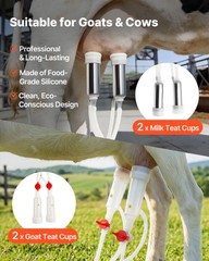 VEVOR Goat Milking Machine Goat Milker 3.2 Gal / 12 L Bucket for Cows and Goats
