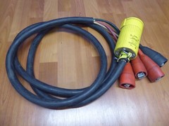 HUBBELLOCK 60A 600V.A.C. w/ 10′ WHIP HARVEY HUBBELL INC. GROUNDED STEEL COVER 4-