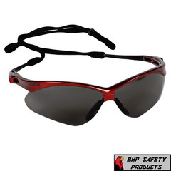 3 PAIR KLEENGUARD NEMESIS SAFETY GLASSES SMOKE LENS W/RED FRAME SUNGLASSES 22611