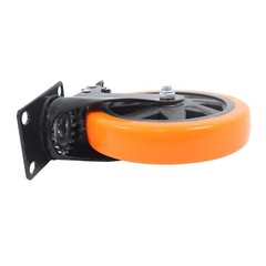 4 Pcs With Locking Brake Heavy Duty 6″ Swivel Caster Wheels No Noise Orange
