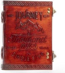 Handmade Leather Journal 5×7 –Wolf&Journey Embossed Diary,200 Pages |B1g1 free