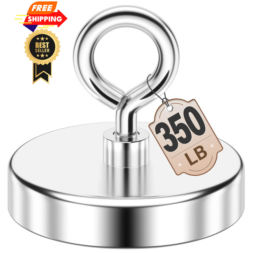 FINDMAG Strong Magnets Fishing, 350 LBS Fishing 2.00 inches (50mm), Silver