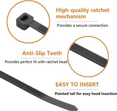 2000 Pack 12″ Cable Ties – 45 LBS Tensile Strength