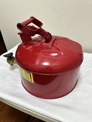 Justrite 7225140 Safety Can, Laboratory Can w/ Faucet 7225150 2.5 Gallon Red gas