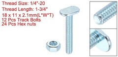 12 Pack 1/4″-20 x 1-3/4″ t Track Bolts T Slot Bolts with 24 Pack 1/4″ Hex Nuts