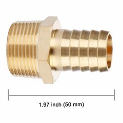 U.S. Solid 1pc Brass Pipe Fitting Adapter Coupler, 3/4″ Hose Barb x MNPT 3/4″