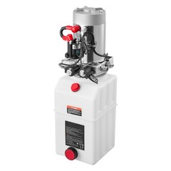 Uimoso 6 Quart Double Solenoid Hydraulic Pump Dump Trailer Power Pack DC 12V