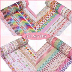 WEGAZ Washi Tape Set, 40 Rolls of 1.5cm Wide Decorative Craft Tape for