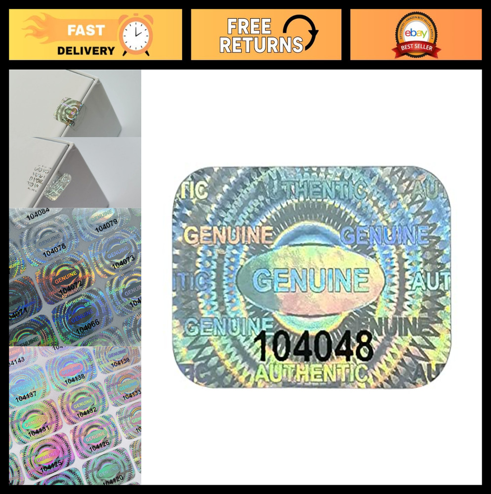 1000 Tamper Proof Hologram Stickers – High Security Warranty Seal Labels, 0.95×0