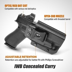WARRIORLAND IWB/OWB Kydex Holster for Glock 43X MOS / 48 MOS / 43X Rail / 48 …