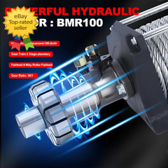 20000LBS Hydraulic Winch,Steel Cable 1/2IN X 78Ft,Gear Ratio:36/1 Hydraulic Moto