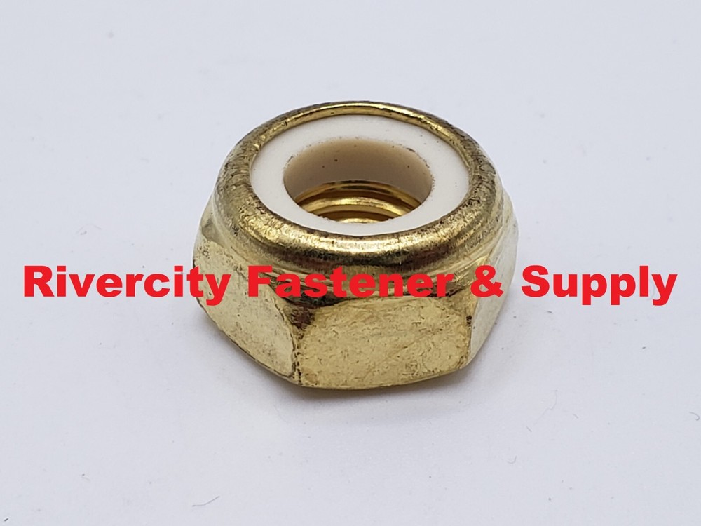 M10-1.5 Brass Nylon Insert Lock Nuts M10 x 1.5 Nut 10mm x 1.5 Nyloc M10x1.5