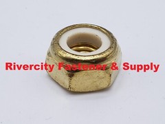 M10-1.5 Brass Nylon Insert Lock Nuts M10 x 1.5 Nut 10mm x 1.5 Nyloc M10x1.5