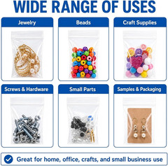 600 Pack Small Plastic Baggies 6 Assorted Sizes. 1.5X2 2X2 2X3 3X3 3X4 3X5 Inch